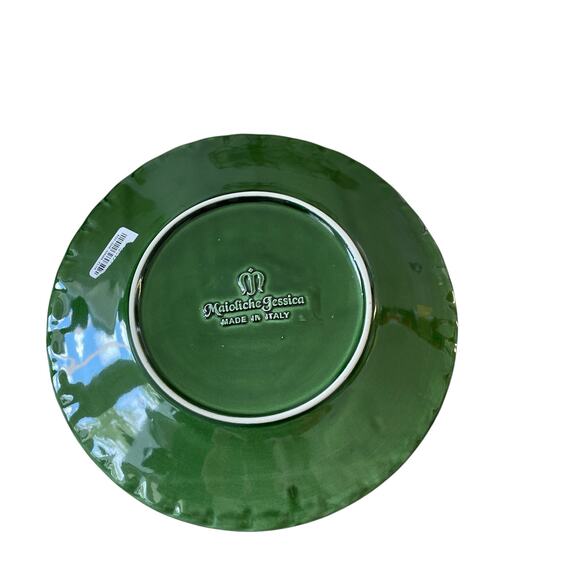 Maioliche Jessica Made in Italy Christmas Dinner Plates 11" Set 4 Holiday Green - Picture 7 of 11